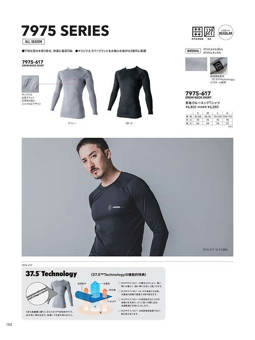 7975-617 長袖クルーネックTシャツのカタログページにジャンプします