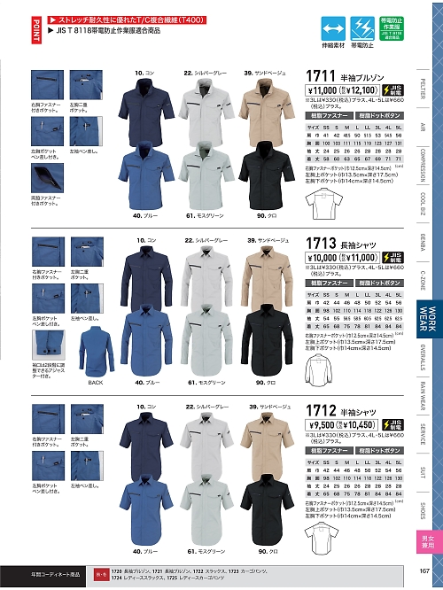 1713 TC長袖シャツのカタログページにジャンプします