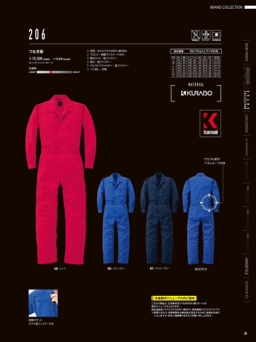 206 ツヅキ服のカタログページにジャンプします