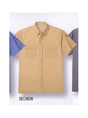 クリックでBC808 半袖ペアシャツのオンラインカタログのページを表示します