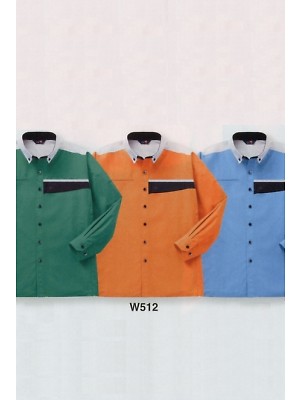 ユニフォーム21 W512 長袖ペアシャツ(オレンジ)