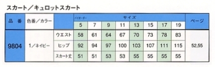 9804 スカートのサイズ画像