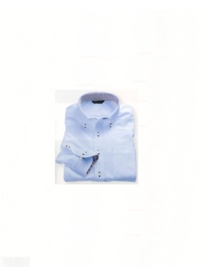 ユニフォーム522 ZK2711-4CB 兼用長袖ニットシャツ(ブルー)