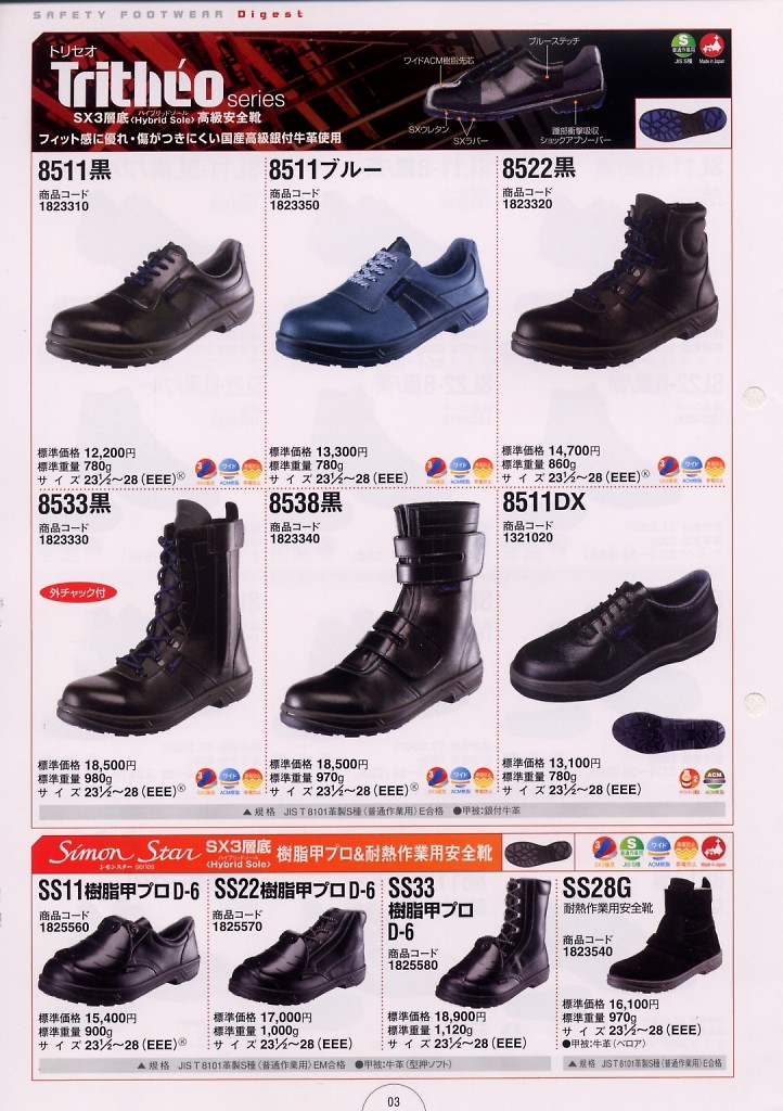 シモン　安全靴　マジック式　８５３８黒　２６．５ｃｍ 8538N-26.5 - 3